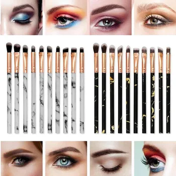 

10 Pcs/Set 13cm Colorful Makeup Brushes Marbling Handle Cosmetic Eyeshadow Eyeliner Eyebrow Cosmetic Make up Tool