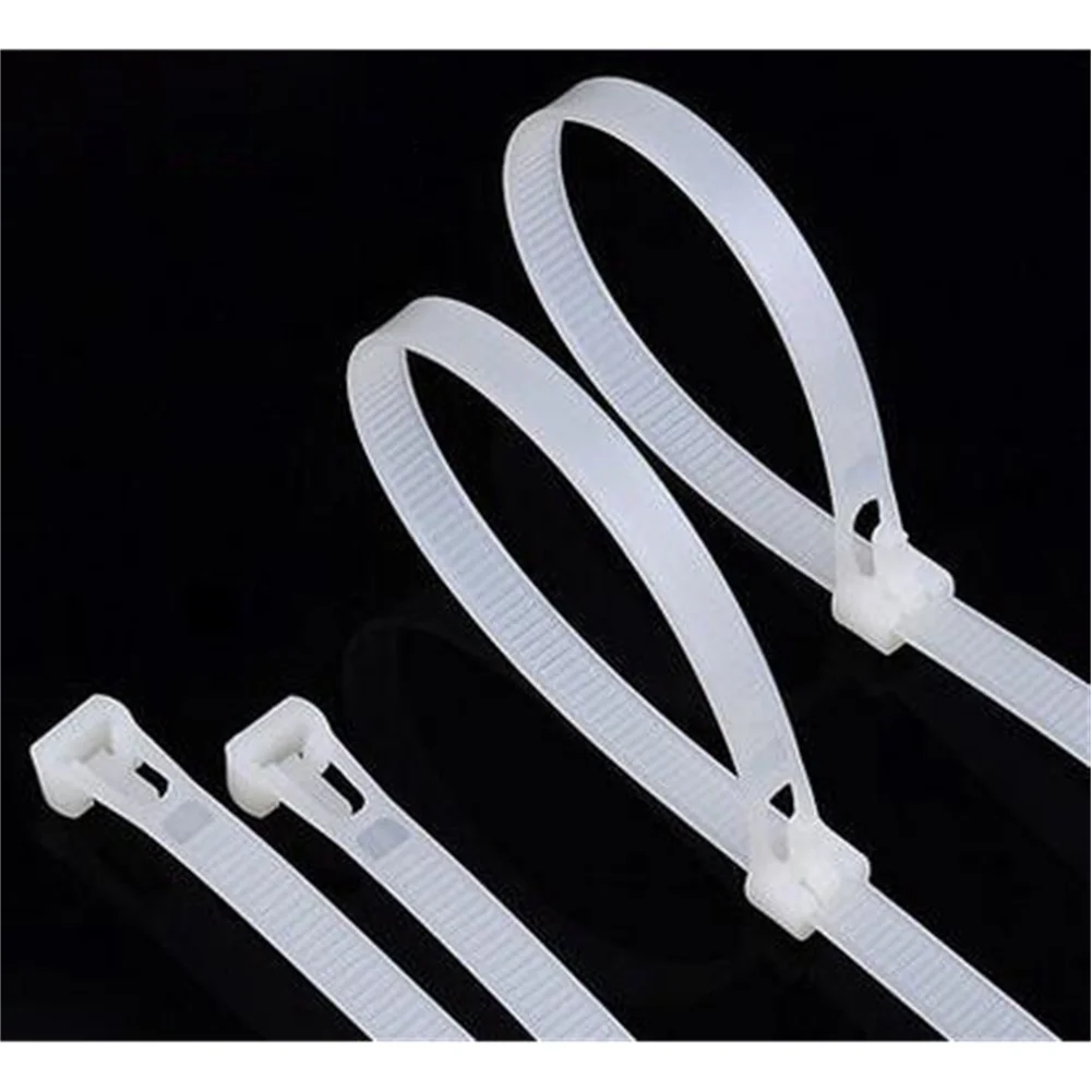 

100pcs 8 * 200mm (width 7.4mm) May Loose Nylon Cable Ties Slipknot Tie Releasing Number 100 Reusable Packaging Label Holder Cord