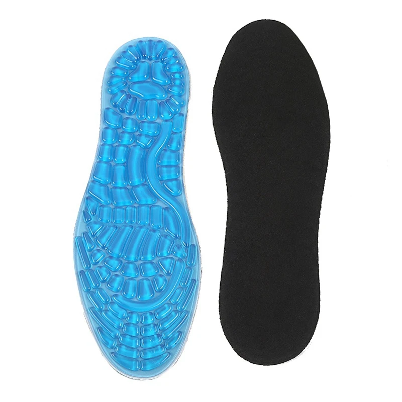 BLUE Стельки для обуви полная длина массажные спортивные колодки для обуви дышащая мягкая спортивная обувь силиконовый разделитель для пальцев ног/Уход за ступнями стельки для обуви аксессуары - Цвет: BLUE