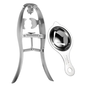 

Stainless Steel Egg Opener Egg Separator Set,Egg Strainer,Egg Eggshell Cutter Kitchen Gadget Baking Tools