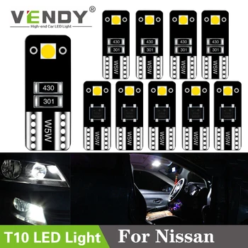 

10pcs W5W Car LED Lights T10 2825 168 Lamp Bulb 3030 For Nissan 200SX Qashqai Tiida New Teana SYLPHY Juke X-trail Almera NV200