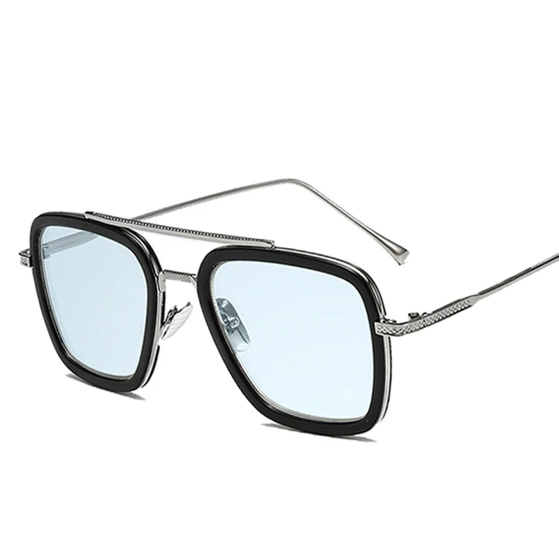 C8 silver blue HBK, роскошные брендовые дизайнерские модные солнцезащитные очки, мужские винтажные Квадратные Солнцезащитные очки для вождения, солнцезащитные очки для мужчин, UV400 - Цвет линз: C8 silver blue