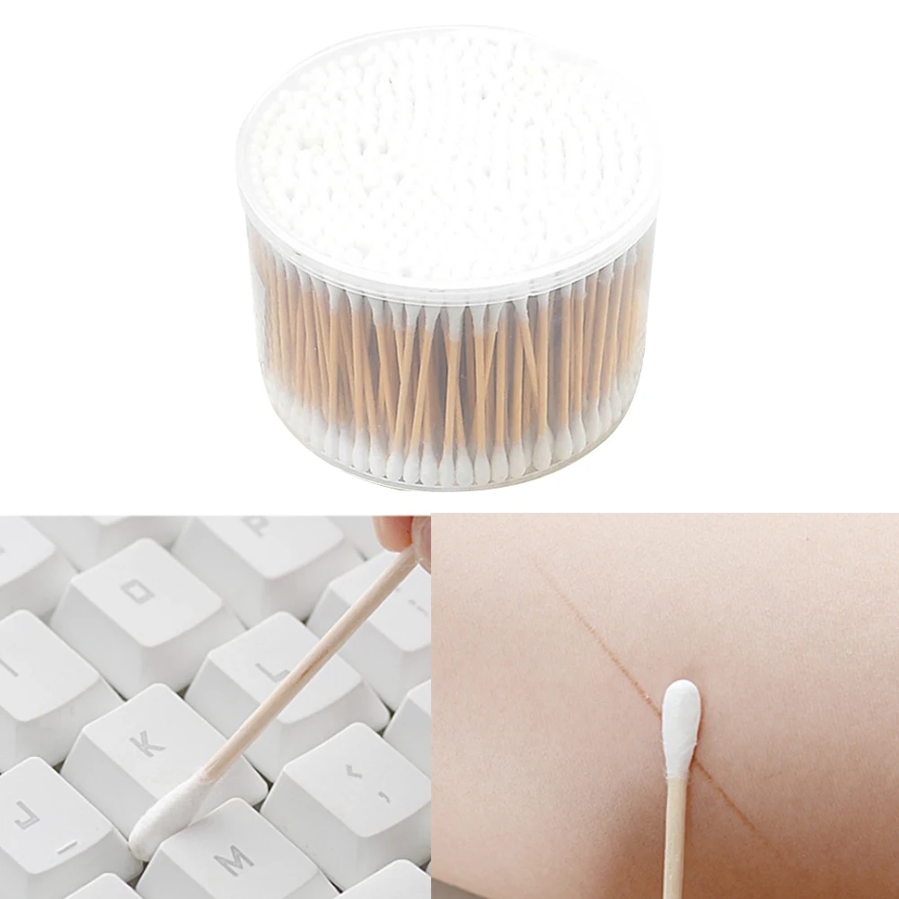 Cleaning Sterile Wooden Handle Applicator Q Tip Ear Nose Tool Makeup Remover Eyelash Cotton Swab Cosmetic Double Head Disposable