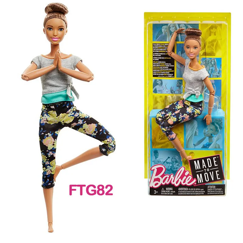 Original Barbie Gymnastics Yoga Sports Doll Barbie All Joints Move Doll Educational Toy Girl Christmas Birthday Toys Gift DHL81
