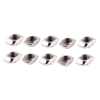 

10pcs 20 Series Compatible Drop In Type M5 T Slot Nuts 10mm x 6mm x 4.5mm