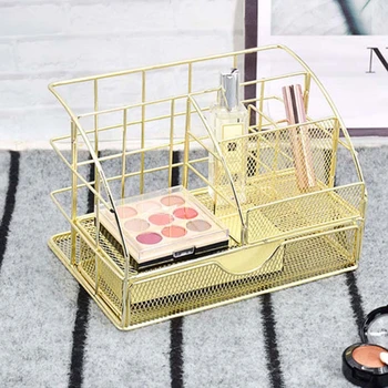 

Metal Mesh Desk Organizer Table 5 Grids Design Storage Box Drawer Pencil Holder