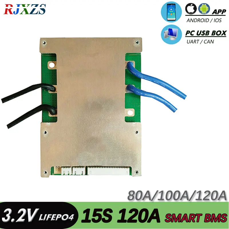 Умный bms 15S 120A Lifepo4 bluetooth Smart pcm с android Bluetooth app UART wi программным обеспечением (APP)
