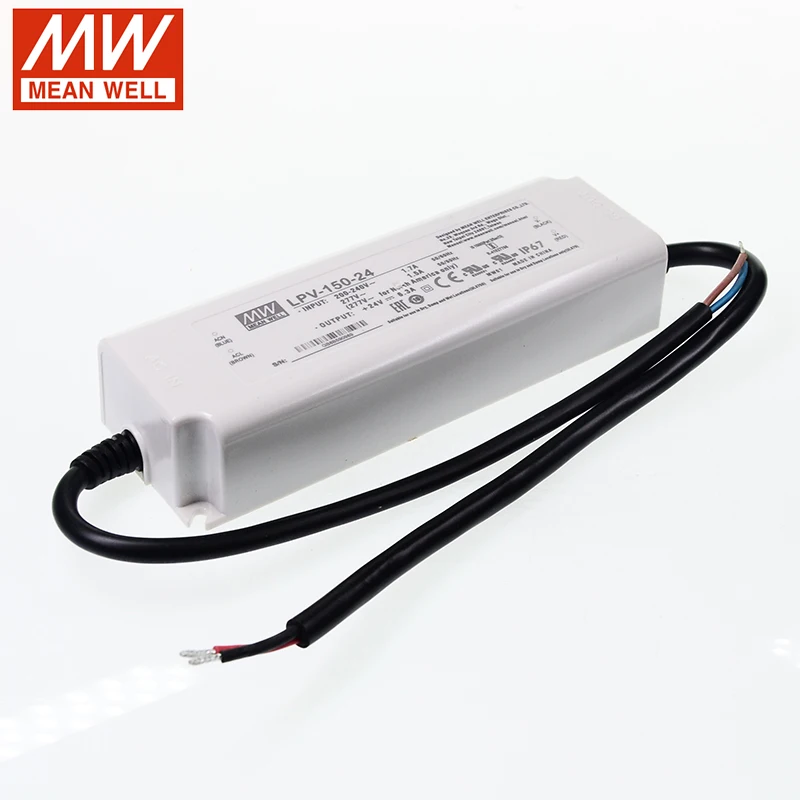 MEAN WELL LED driver LPV-150-24 24V 6.3A 150W waterproof Constant Voltage DC light strip Transformer Switching Power Supply |