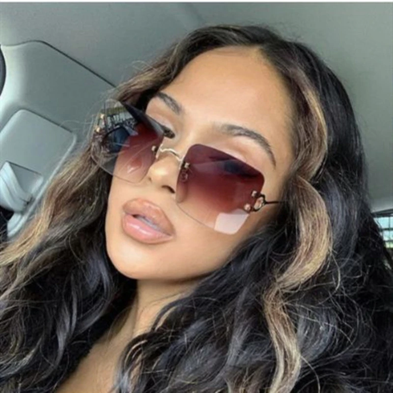 

2020 New Frameless Personality Square Sunglasses Fashion Luxury Elegant All-match Small Frame High Quality Colorful Sun Glasses
