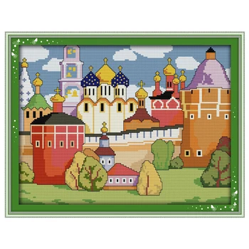 

Spring castle painting counted 11CT 14CT DIY kit Chinese wholesale Cross Stitch embroidery needlework Sets home decor