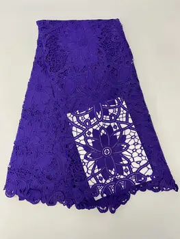 

New Design 2020 African French Water Soluble Christmas Lace Fabric High Quality Nigerian Guipure Cord Lace Fabric For Wedding