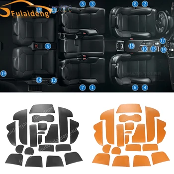 

For Volvo XC90 7 seats 2016-2019 PU Leather Non Slip Door slot cup mat storage interior mats Car Styling Accessories 19pcs