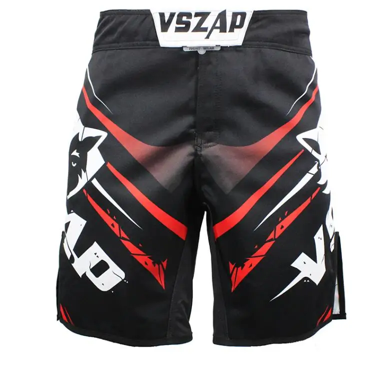 VSZAP мужские бразильские шорты с принтом ММА, шорты для борьбы с напылением, Короткие Полиэстеровые шорты, тайские боксерские шорты - Цвет: Model 1