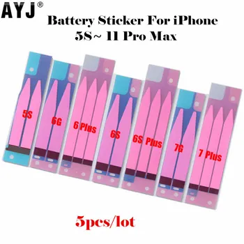 

5pcs AYJ Battery Adhesive Sticker for iPhone X XR XS Max 11 Pro Max 5S 5C SE 6 7 8 Plus Battery Glue Tape Strip Tab Replacement