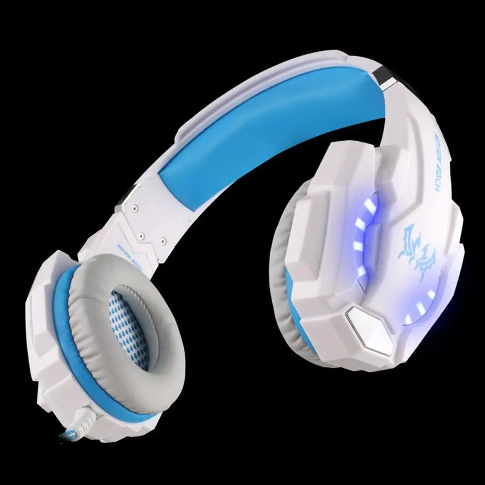 white blue G9000 гарнитура для компьютерной игры стильные наушники Проводная гарнитура 3,5 мм гарнитура для ноутбука для Ps4 наушники - Цвет: white blue