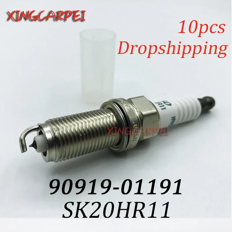 10 шт./лот 90919-01191 SK20HR-11 иридиевая Свеча зажигания для Toyota Lexus Tacoma Tundra Subaru 90919 01191 SK20HR 11