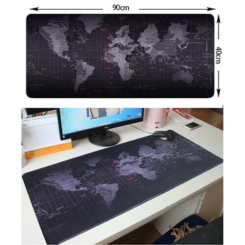 

2018 Hot Black World Map Pattern Large Big Size Mousepad Mat Mouse Pad Desk Mat