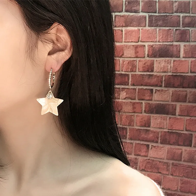 Серьги-кольца кольцо Шпильки Модные леопардовые звезды акриловые Висячие Новое поступление серьги ювелирные изделия горячая Распродажа корейские серьги