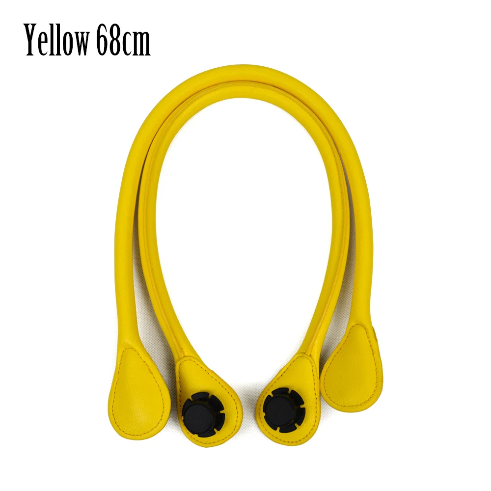 yellow 68cm TANQU короткий длинный круглый Pu искусственная кожа ручка для Obag классический мини O сумка женские сумки на плечо - Цвет: yellow 68cm