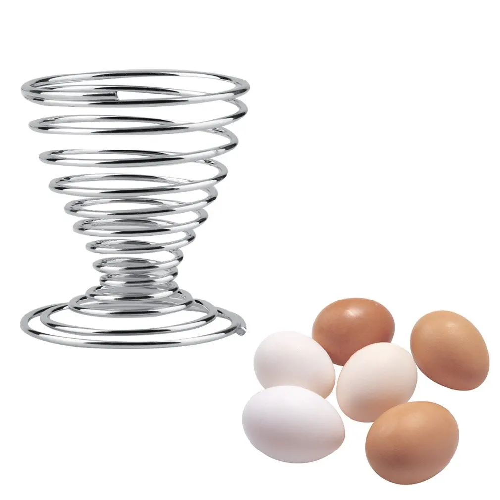 1pc Stainless Steel Spring Wire Tray Boiled Egg Cups Holder Stand Storage New Worldwide Store