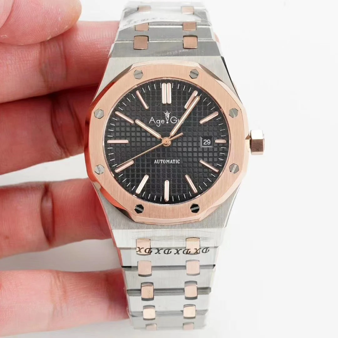 

Luxury Brand New Men Watch Stainless Steel Automatic Mechanical Sapphire Glass Back See Through Black Blue Silver Rose Gold AAA+