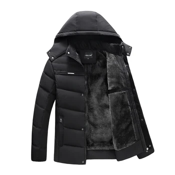 

Men Jacket Coats Thicken Warm Winter Windproof Jackets Casual Mens Parka Hooded Outwear Cotton-padded Jacket