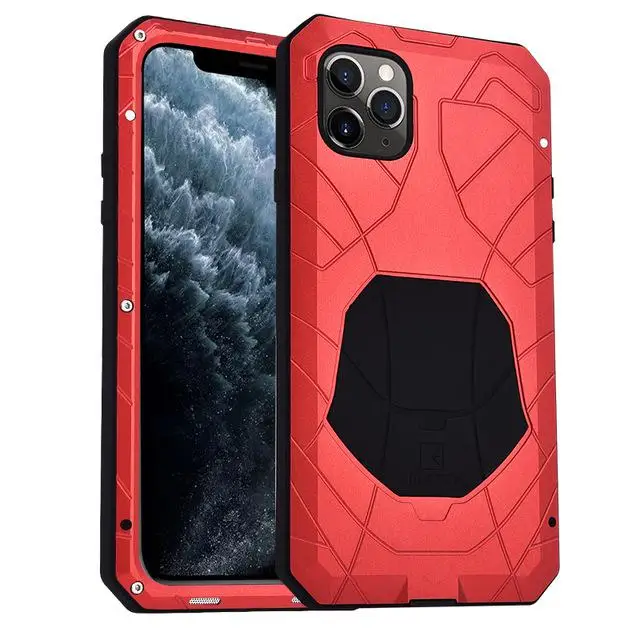 Imatch Повседневный водонепроницаемый чехол для Apple Iphone 11 Pro Max Роскошный Металлический силиконовый чехол 360 полная защита чехол для телефона s - Цвет: Красный