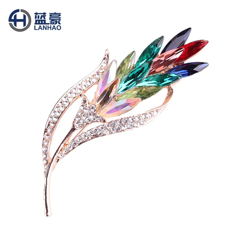 

Lan hao Korean-style Fashion Creative Cool Crystal Glass Wheat Brooch Corsage WOMEN'S Clothing Accessories Xz4408