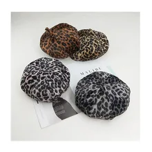 Леопардовый берет шапка кепка осень зима Высокая мода художника береты шапки кепки s Повседневная унисекс