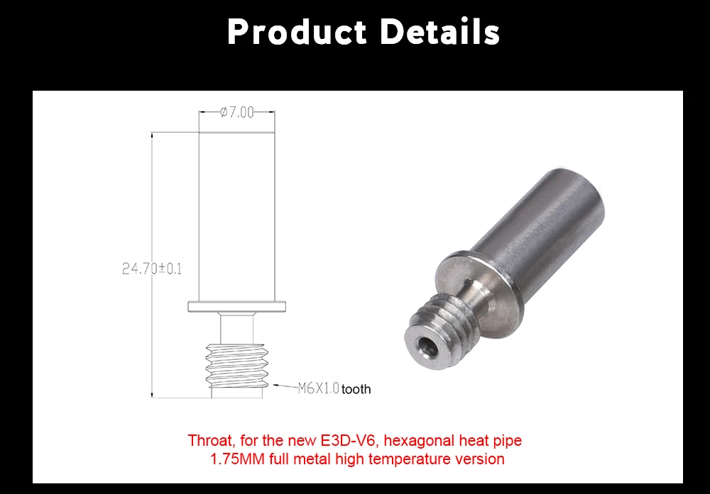 Высокое качество V6 теплоотвод компаунд экструдер радиатор шестигранный 1,75 мм 4,1 мм E3D V6 Тепловой разрыв 3d Принтер Нити подачи Titan