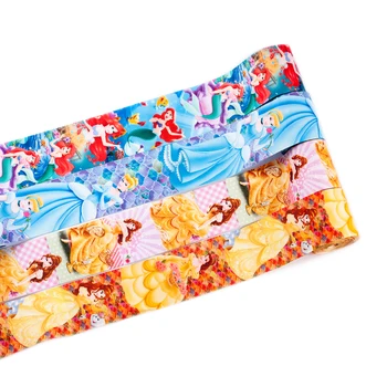

Winsome 5/50 Yards 75mm Cartoon Beautiful Princess Pattern Printed Grosgrain Ribbon,3 Inch