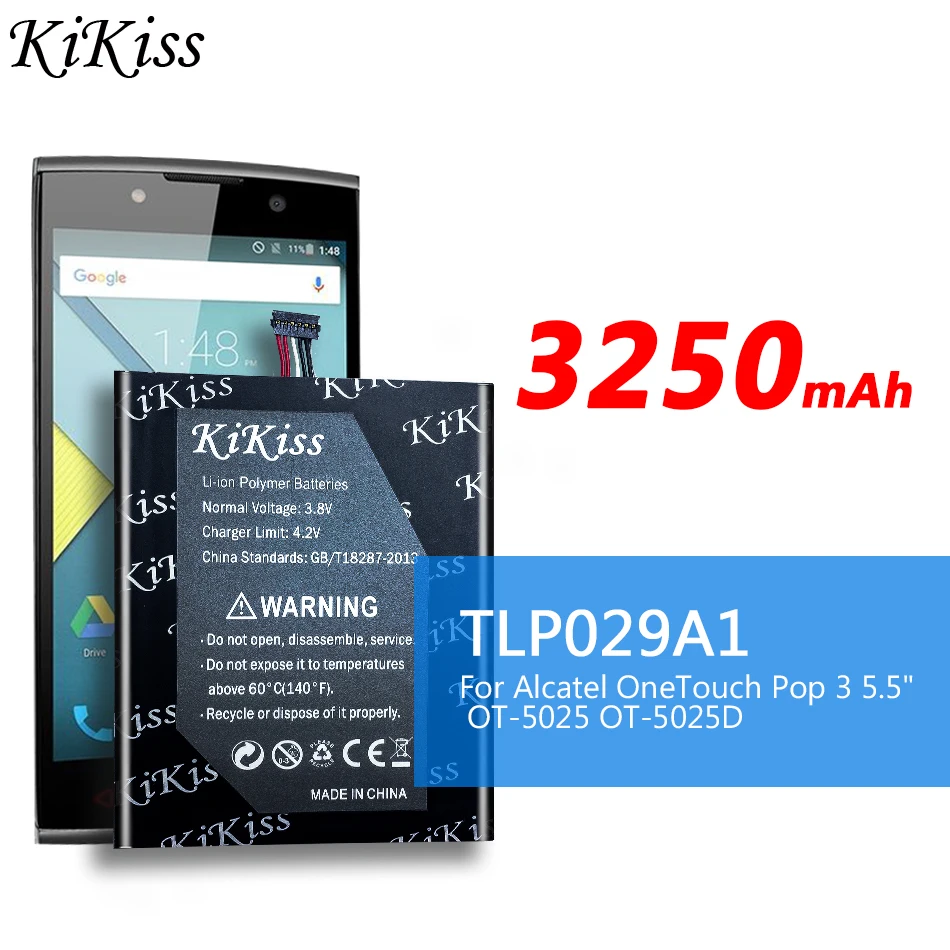 Аккумулятор большой емкости 3250 мАч для Alcatel OneTouch Pop 3 5 &quotOT 5025 OT 5025D TLp029A1 / TLp029AJ