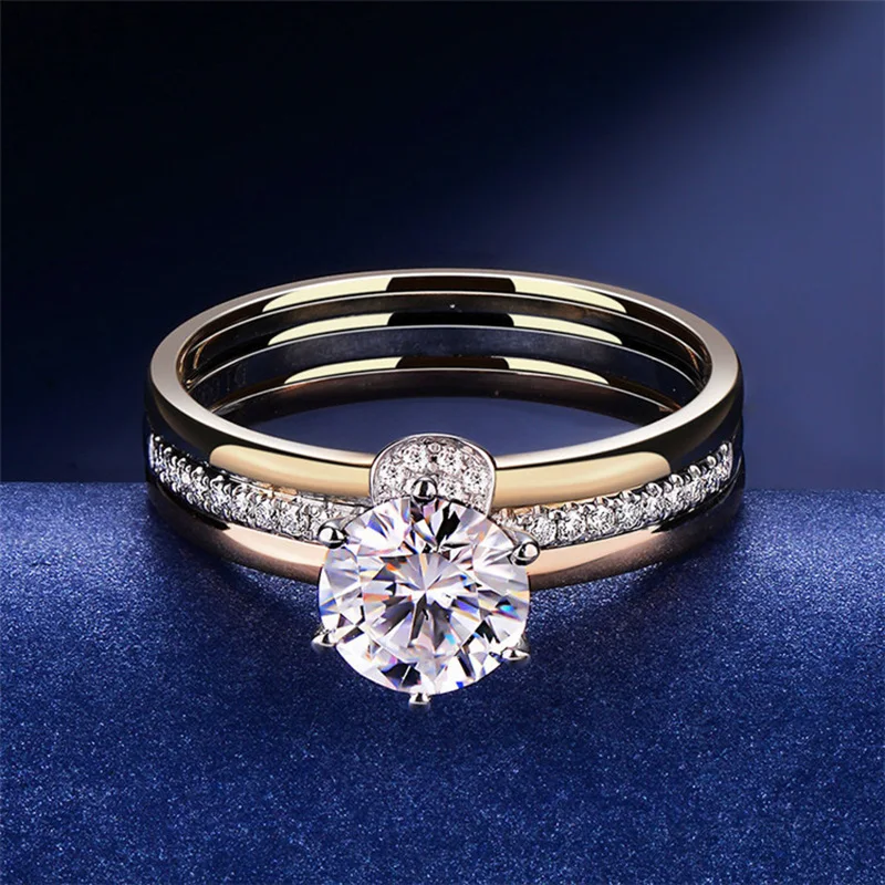 Женское кольцо ormosiia Moissanite розовое золото 1 5 карат 14 к для помолвки свадьбы