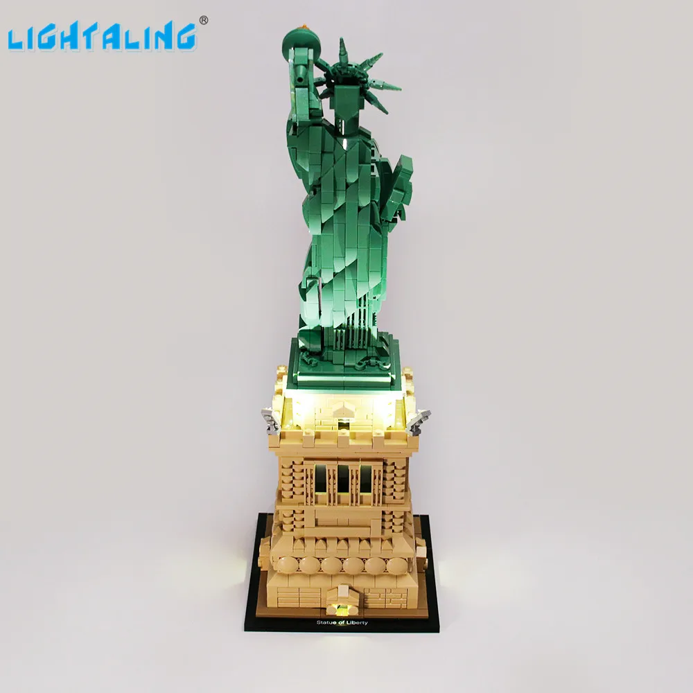 Lightaling Led Light Kit For Architecture Statue of Liberty Building Blocks Compatible With 21042( Lighting Set Only