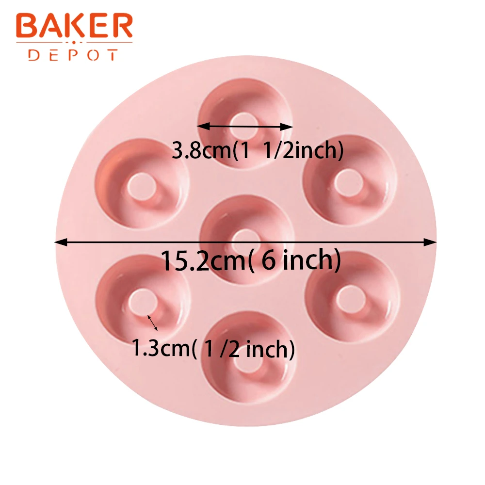 BAKER DEPOT силиконовая формочка для пончиков для торта, кондитерские изделия, большая форма для пончиков, 4 полости, инструмент для украшения торта, форма для хлеба, пудинга, сделай сам, на день рождения - Цвет: CDY-485