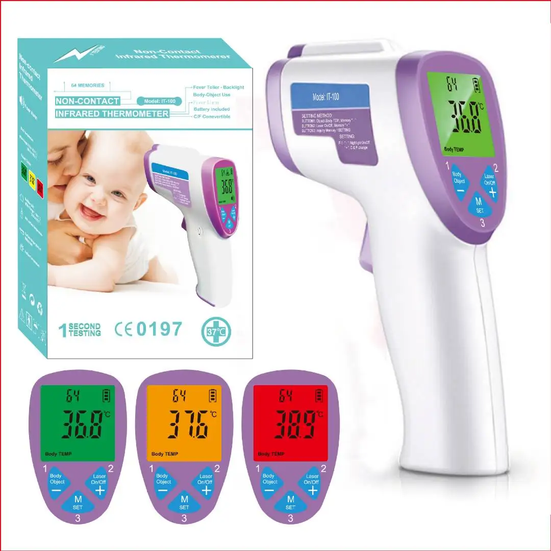 

2020 Muti-fuction Baby Digital Thermometer Infrared Forehead Non-contact Infrared Termometro With LCD Backlight Termometr