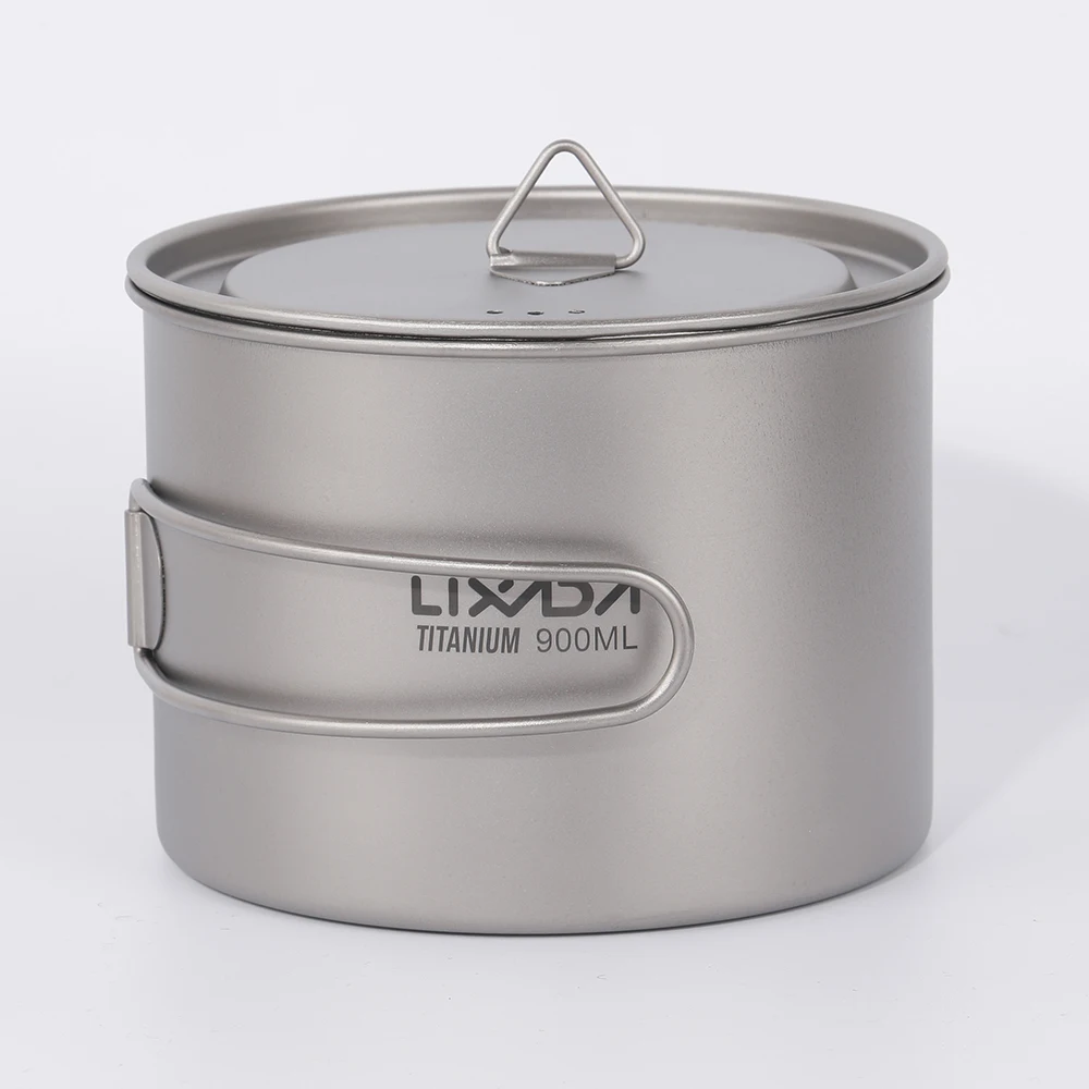Olla De Titanio Lixada Ultraligera 750 Ml Para Camping – Con Tapa, Plegable, Solo 128g