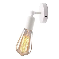 Vintage Retro Indoor Wall Lamp for Home Decoration and Lighting (White)