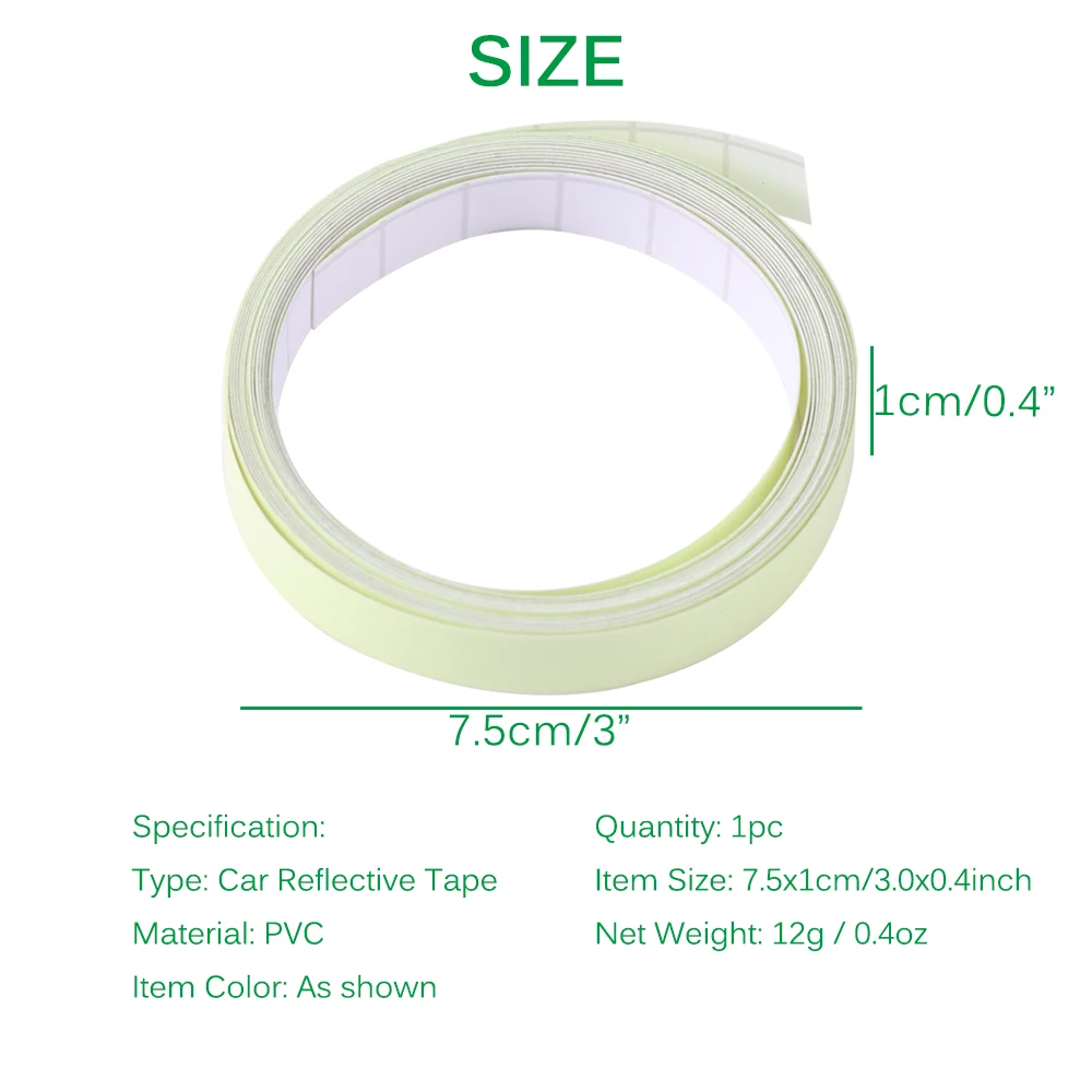 Светящаяся лента 1 см x 3 м Предупреждение ющие светящиеся ленты для темной ночи, защитные автомобильные аксессуары для дома, украшения, ленты, 1 шт