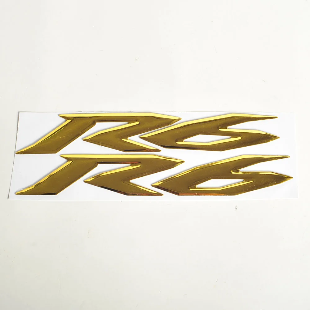 Мотоцикл Стикеры 3D R6 Чехол для YAMAHA YZF600 R6 1998- Логотип Знак 99 00 01 02 03 04 05 06 07 08 09, 10, 11, 12, 13 лет - Цвет: Золотой