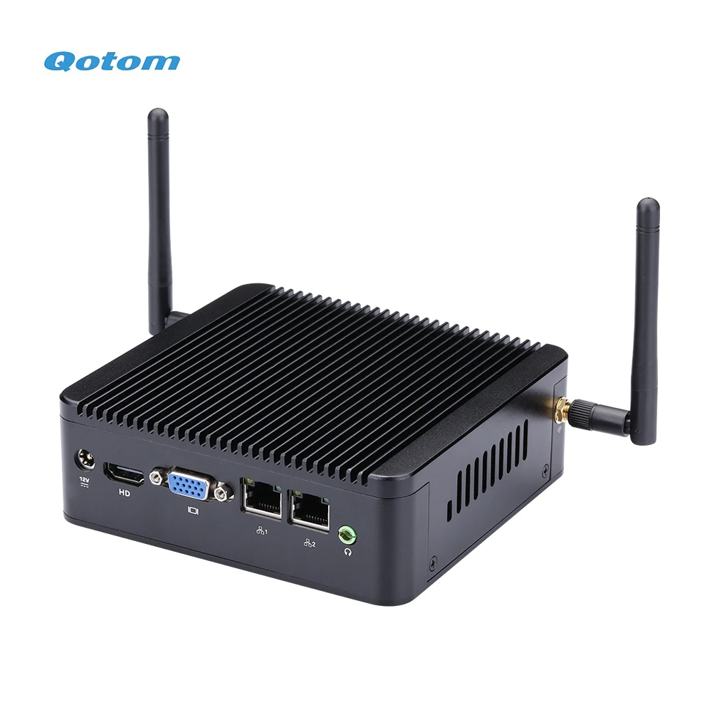 QOTOM мини ПК Core i3 процессор Dual LAN Mini PC с последовательный порт настольный компьютер