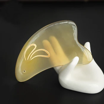 

Gouache Scraper Natural Horn Cute Rabbit Guasha Board Facial Eye Beauty Scrapping Piece Acupuncture Therapy Massage Tool Gift