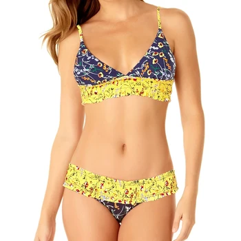 

sexy girl bikinis set bikini 2020 swimwear women swimsuit wire free low waist thong on sale halter stripped ruffles ruched cross