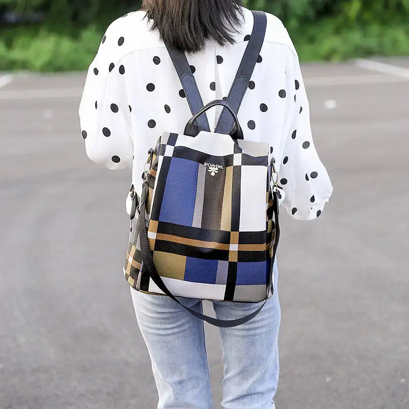Женский Противоугонный рюкзак из водонепроницаемой ткани, большая женская сумка на плечо, большой емкости, простой стиль, повседневный рюкзак Mochila для путешествий