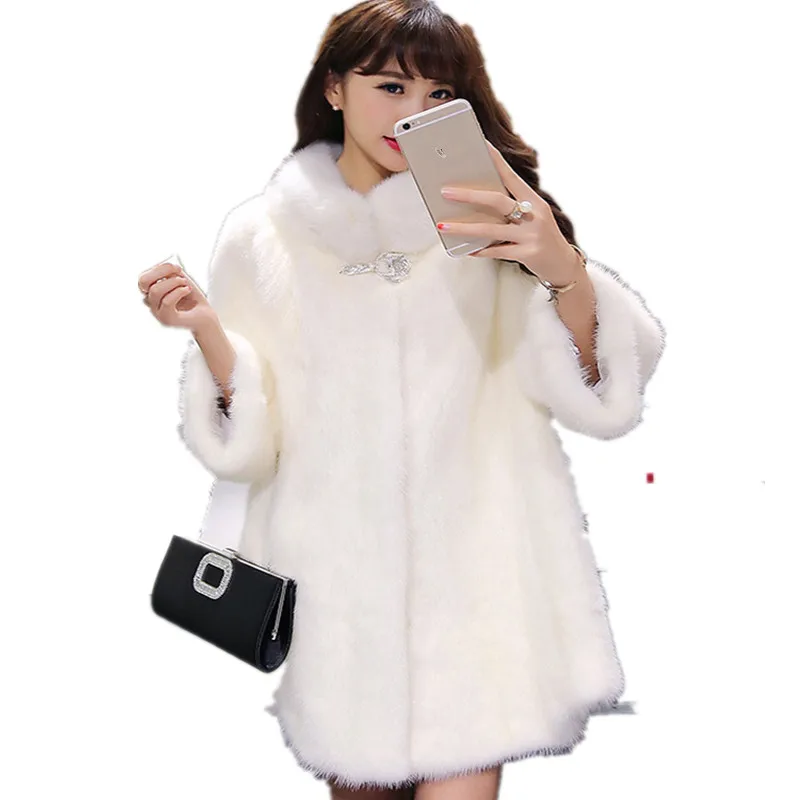 Женское пальто из искусственного меха норки зимнее меховое женское 2019 Осень зима