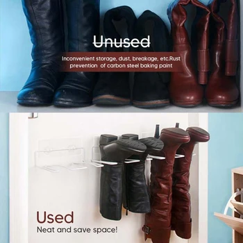 

Long Boots Wall Mount Shoe Rack Boots Support Wall-Mounted Dust-Proof Long Boots Storage Rack TB Sale
