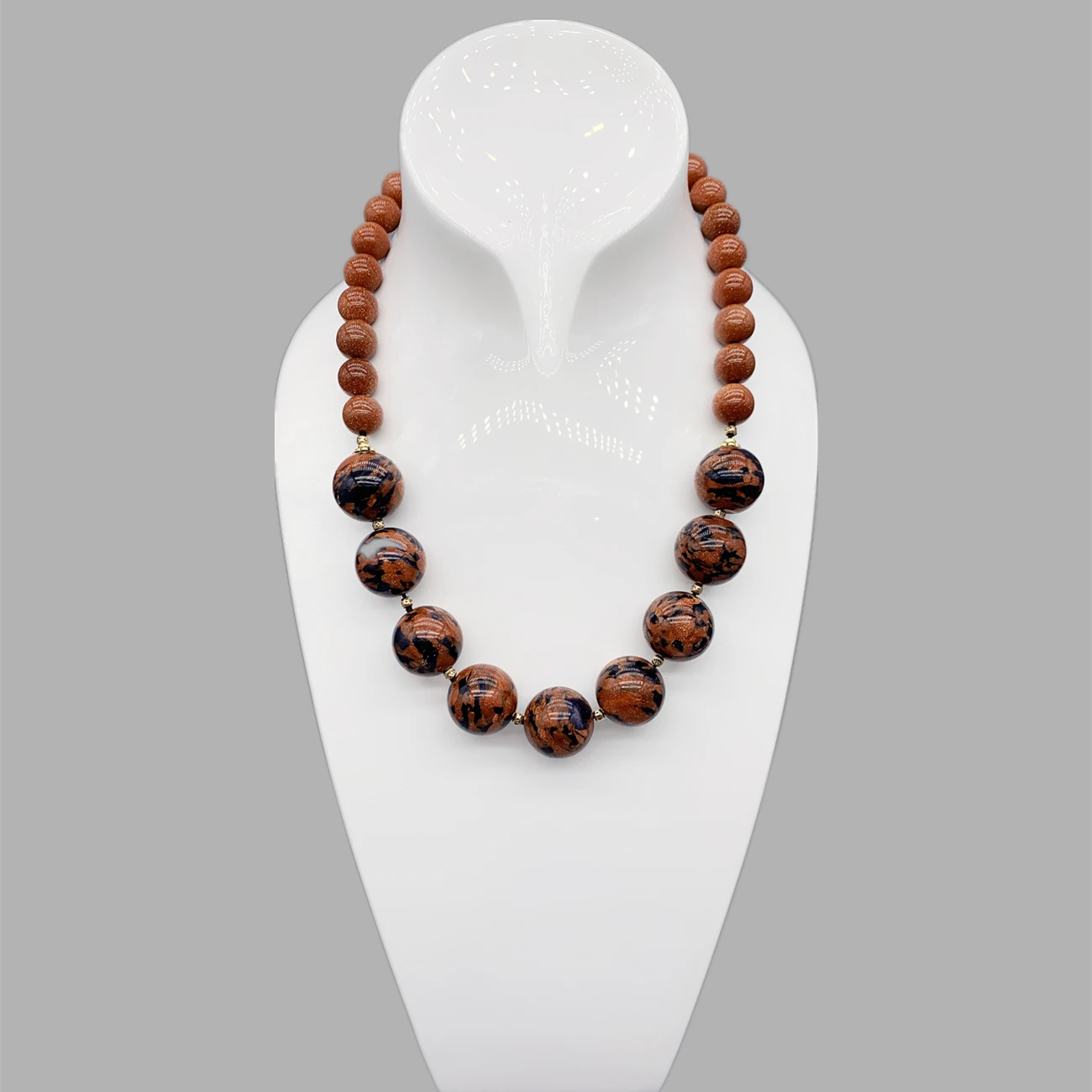 FoLisaUnique 12mm 20mm Round Gold Sand Stone Necklace For Women Birthday Gift Trendy Jewelry Personalized Chunky Necklace