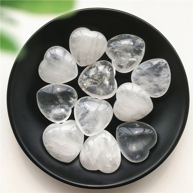 1pc Natural White Quartz Crystal Heart Shaped Stone Meditation Healing Gift Chakra Natural Stones and Minerals