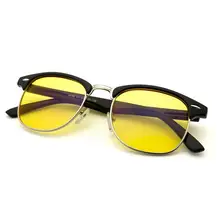 Cyxus Blue Light блокирующие компьютерные очки полуоправы Browline желтые линзы для защиты от УФ-лучей, мужчин/женщин 8056