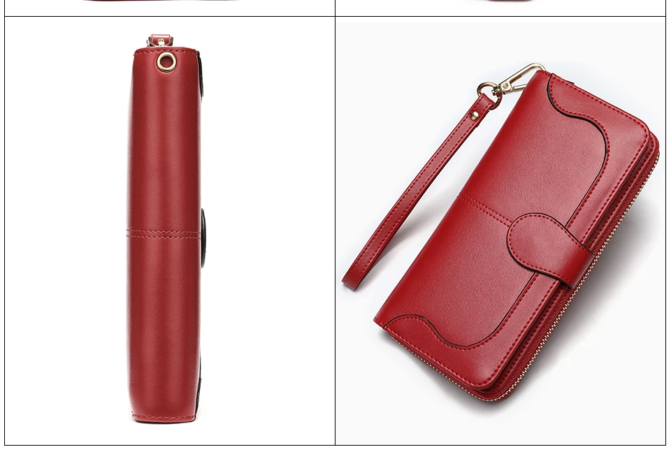 Genuíno das Mulheres Longas Carteiras Bolsa de